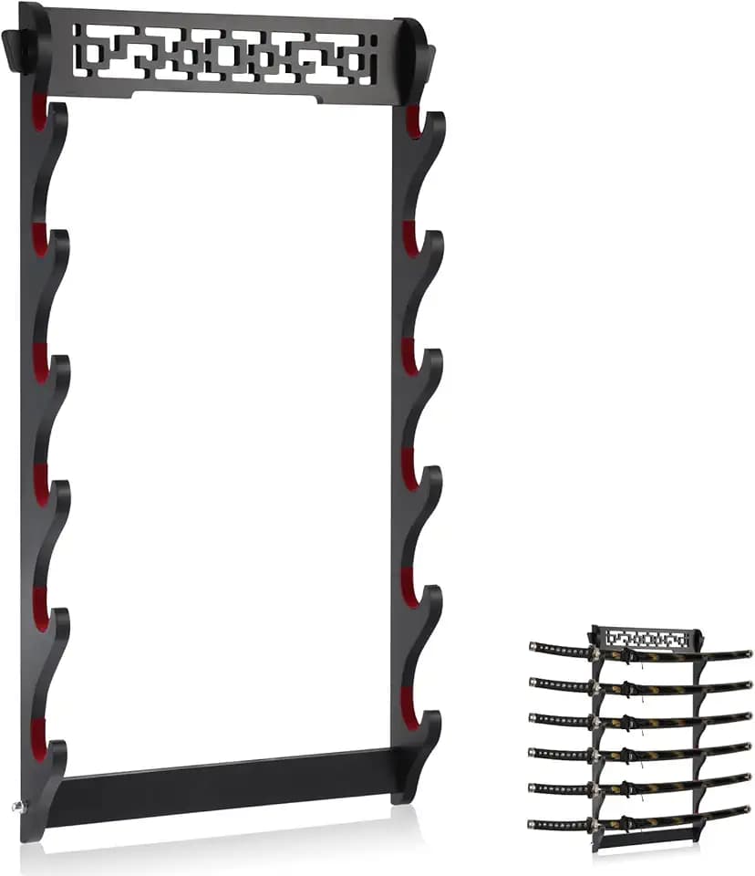 Katana Sword Rack Wall Mount, Hanging Stands for Sword Display,6 Tier