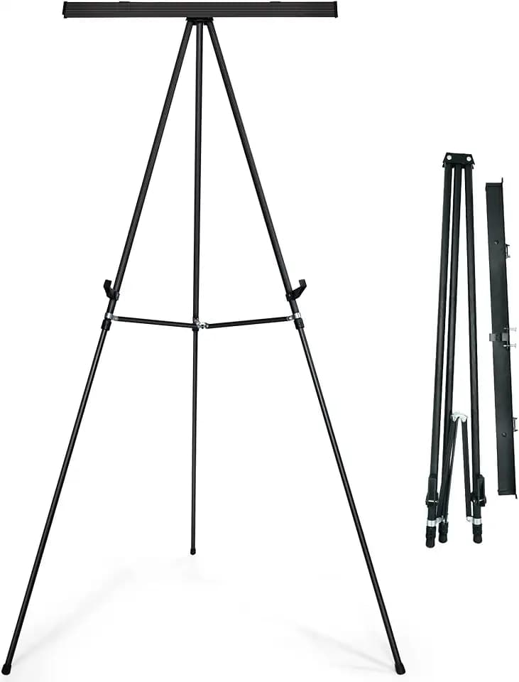 Falling in Art 63 1/2'' Lightweight Aluminum Flip Chart Display Easel Stand