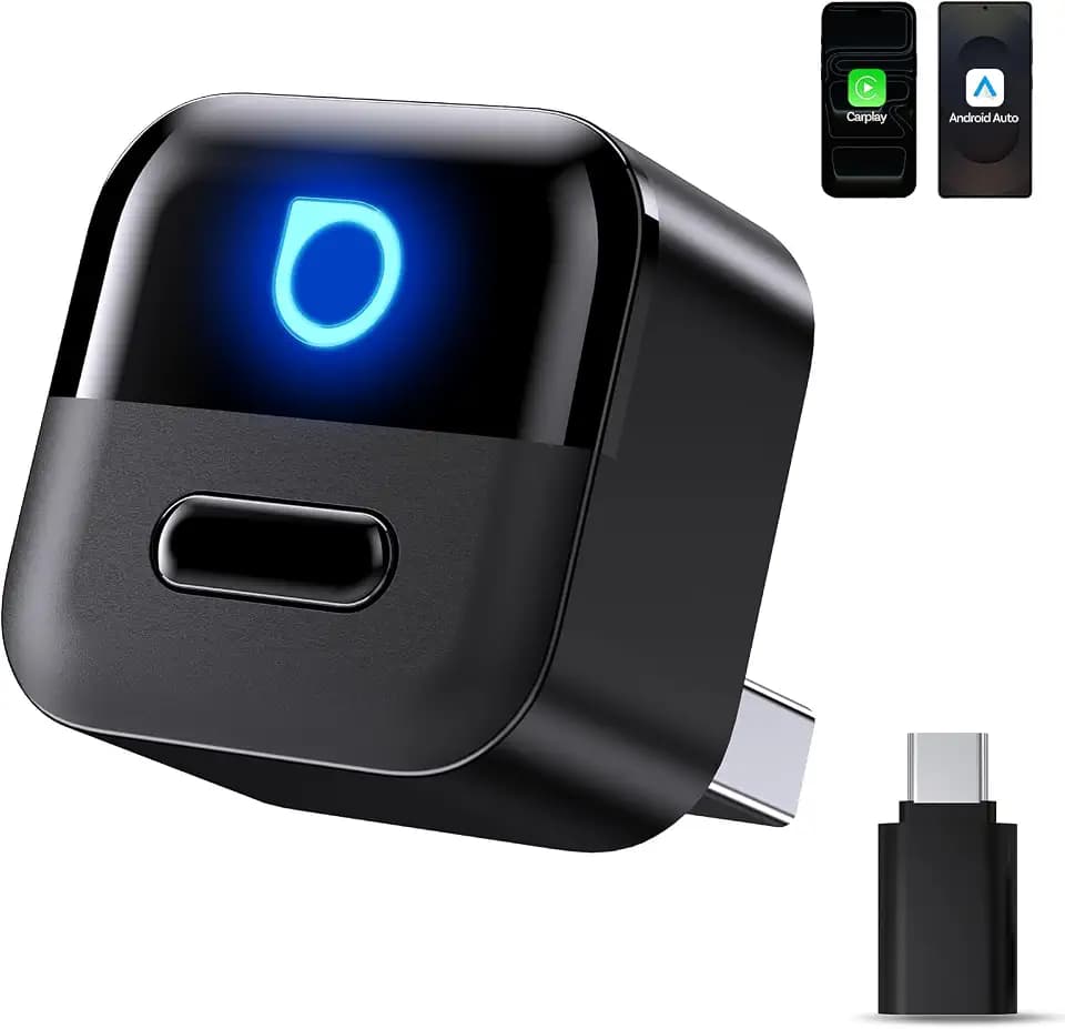 OTTOCAST Mini Pico 2026 CarPlay & Android Auto Wireless Adapter, Smart Button, 5–8s Auto Connect, Plug & Play, USB-A/USB-C, OTA-Update, Wandelt Kabelgebunden in Kabellos um (iOS 10+/Android 11+)
