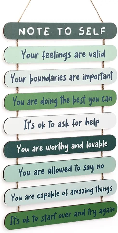 Yookeer Mental Health Reminders Wall Art Decoration,Green
