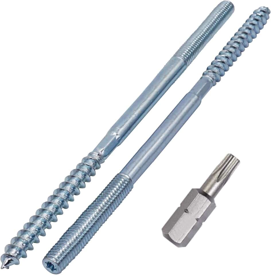 SKIR'CO (10 Stück) Stockschrauben M8 x 250 mm, zweiseitige Gewindestiftschrauben, Doppelkopfschrauben