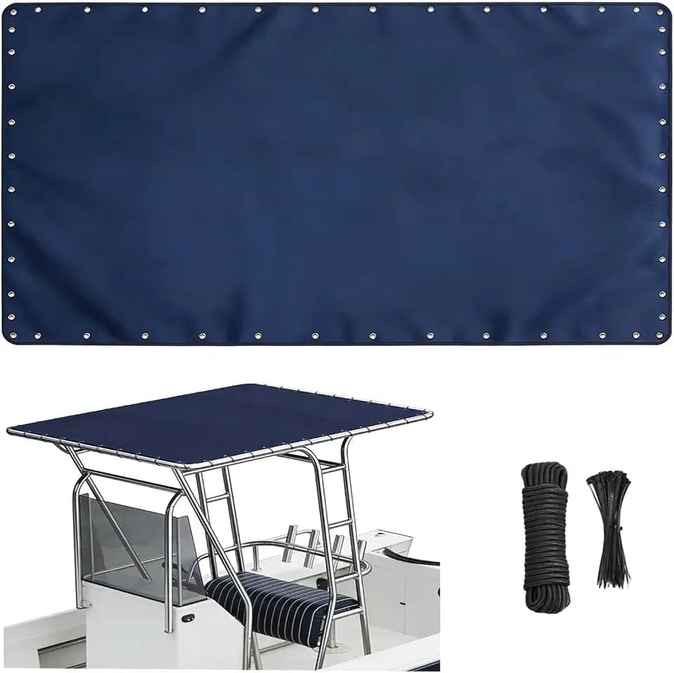 1200D T Top Canvas Replacement, Fits Center Console 61" x 44", Navy Blue