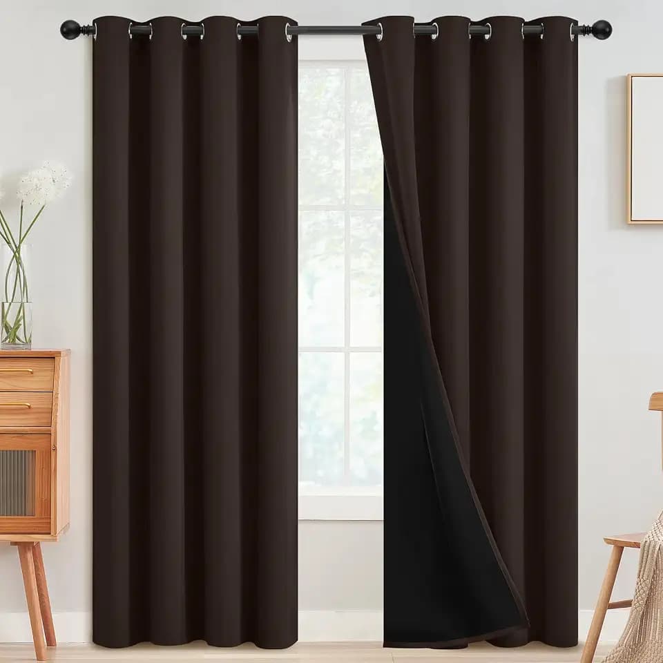 SimpleHome Chocolate Brown 100% Blackout Curtains Room Dark Living Room 84L