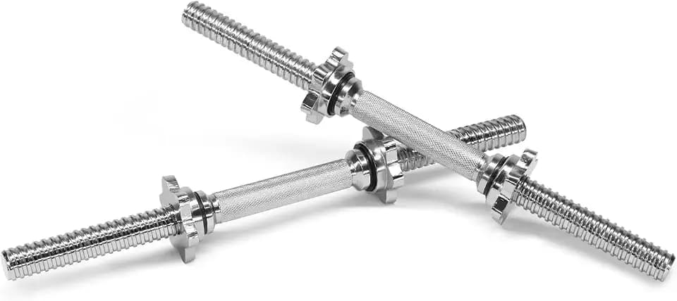 Yes4All Threaded Dumbbell Handles, Adjustable Dumbbell Bar Pair, 14/16/18/24-Inch Sizes, Fits 1" or 1.15" Plates, Non-Slip Grip, Secure Star-Lock Collars