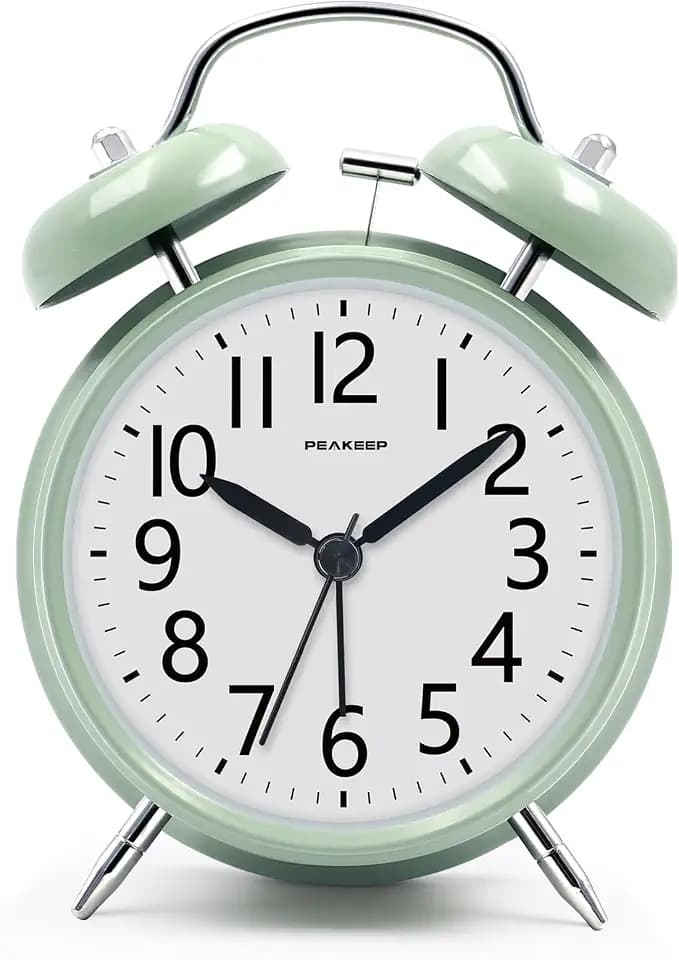 Peakeep Loud Battery Alarm Clock for Heavy Sleepers Adults Kids