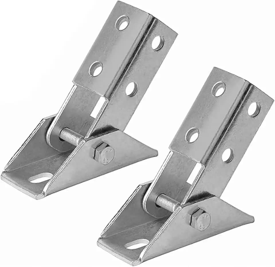 Adjustable Brace Fitting Fit for 1/2" Bolt in 1-5/8" Strut Channel 5mm Thickness Single Channel Brace Electrogalvanized 2Pack