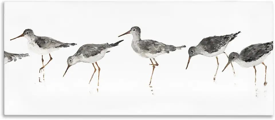'Minimal Beach Bird Sandpipers'| Canvas Art