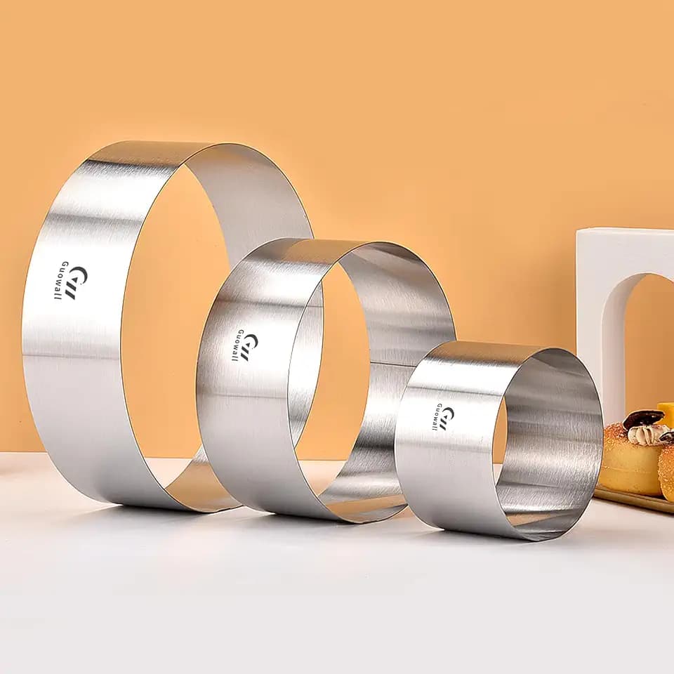 4/6/8 inch Cake Rings for Baking Stainless Steel Mousse Ring Mold 3 Sizes Round Pastry Biscuit Cutter - Height 6 cm