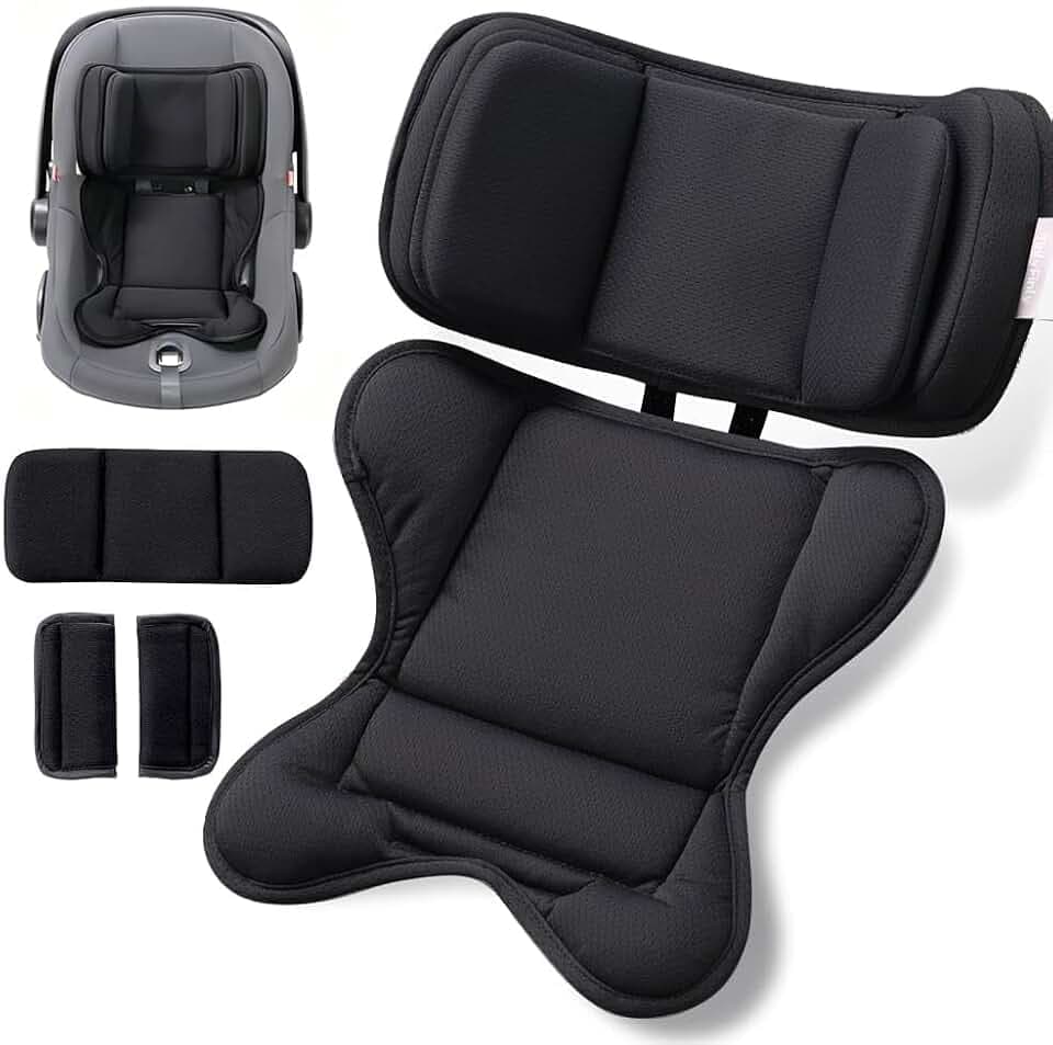 TinlyFinly Infant Car seat Insert, for Preemie Newborn Infant, Black
