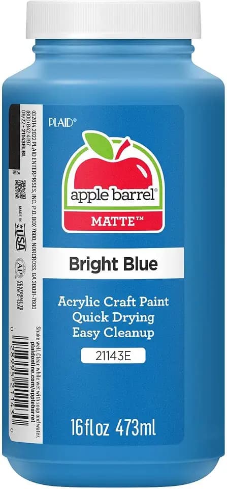 Apple Barrel Acrylic Paint in Assorted Colors (16 Ounce), 21143 Bright Blue