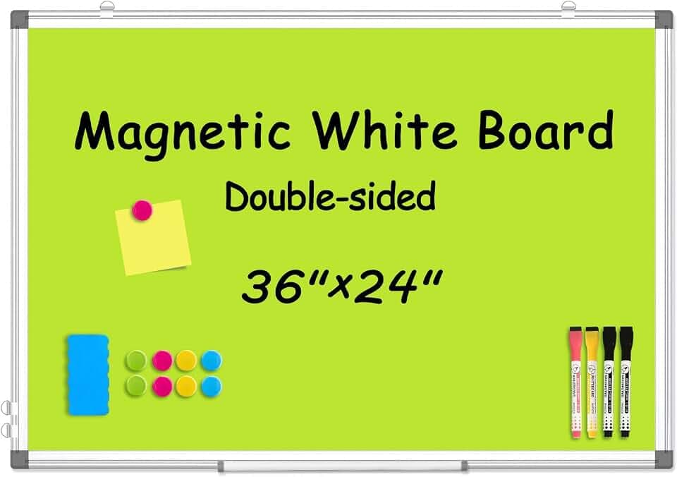 Double-Sided White Board Dry Erase Magnetic Whiteboard Wall 36x24 Green