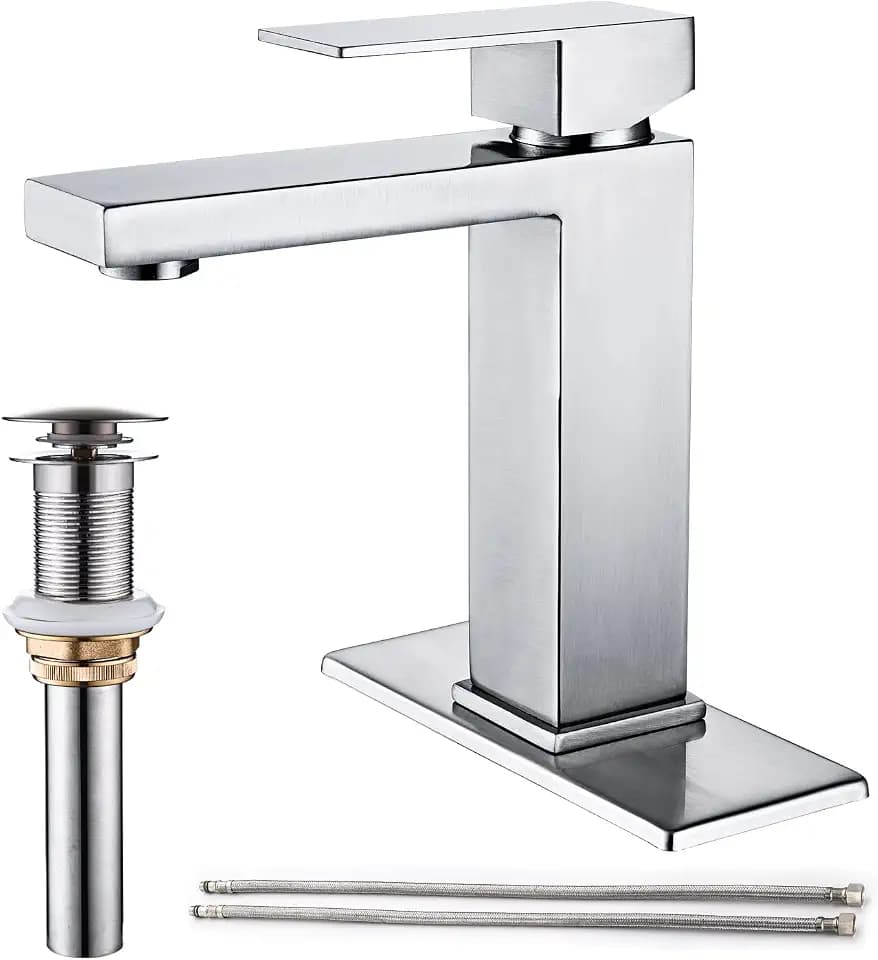 AVSIILE Brushed Nickel Bathroom Faucet, Single Hole Vanity Bath Faucet