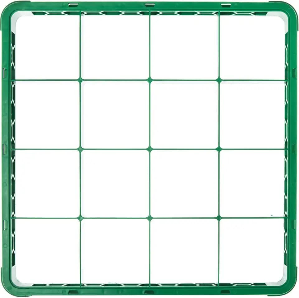 Carlisle FoodService Products OptiClean 25 Compartment Divided Glass Rack Extender for Commercial Dishwashers – Height Extender for Stemware, 3.54" x 3.54" Compartments, Green