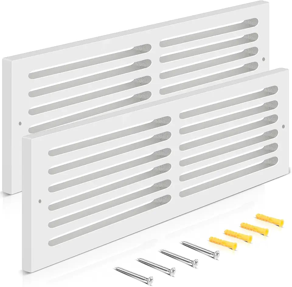 1 Pcs 24 x 6 Inch (Duct Opening) Return Air Vent Cover PVC, White