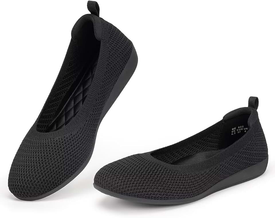 Women's Ballet Flats Knit Soft Work Shoes