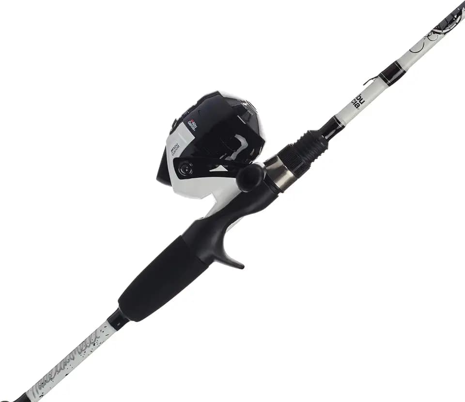 Abu Garcia 5’6" Ike Dude Youth Fishing Rod and Reel Spincast Combo, 2-Piece Rod, Size 6 Reel, Right Handle Position,White