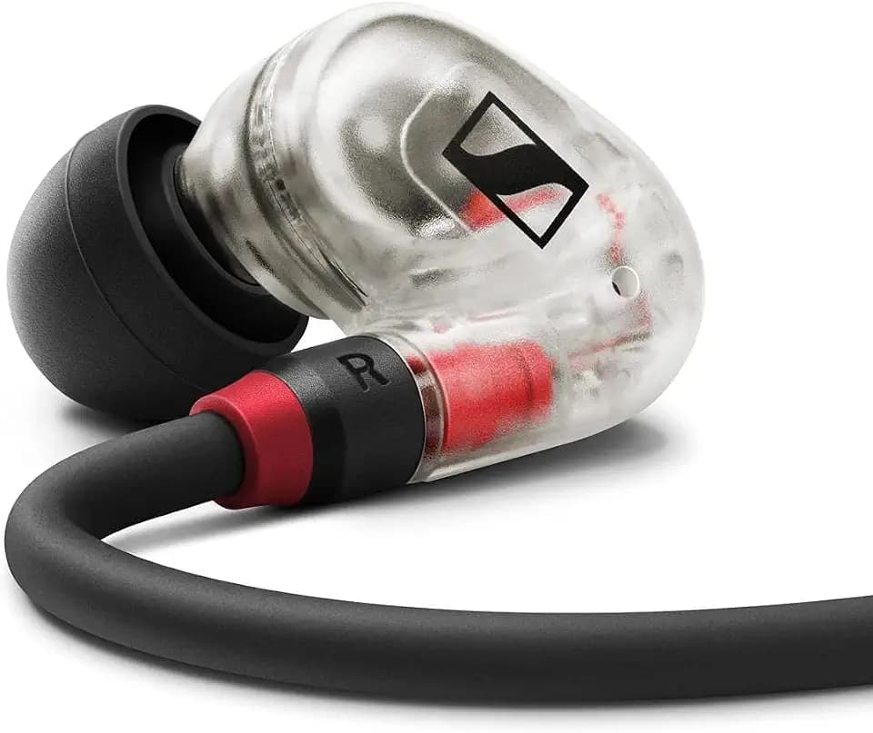Sennheiser IE 100 PRO Wireless Clear Drahtlose In-Ear-Hörer | Dynamische 10mm Breitbandwandler | BT-Anschluss, USB-C-Kabel & S/M/L Silcone-Adapter Enthalten | Klar & Schwarz (509172)