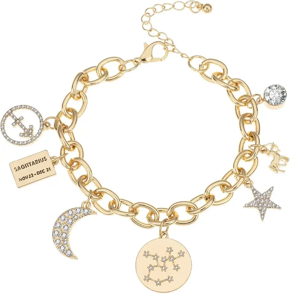 Madison Tyler Gold Silver Colorful Charm Zodiac Bracelet for Women