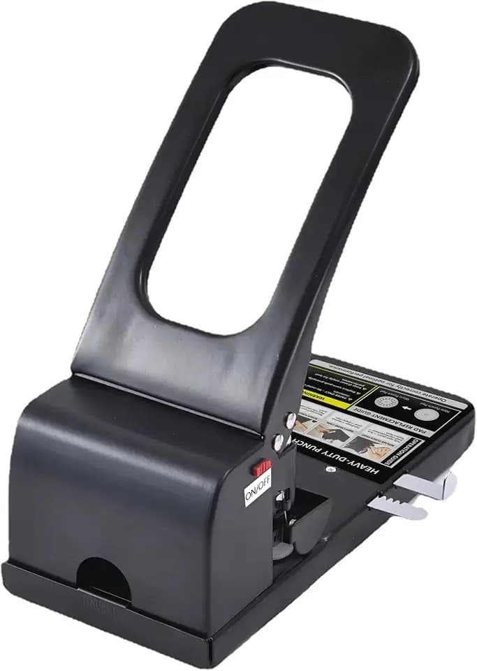 Heavy Duty 2 Hole Punch, 100 Sheets Capacity 80mm Hole Spacing 6mm Hole Diameter, Portable Paper Punch for Office School Home Supply(Black)