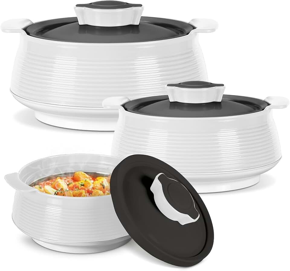 Milton Casserole Set of 3 (62, 45 & 28 oz) PU Insulated Hot Pot for Food