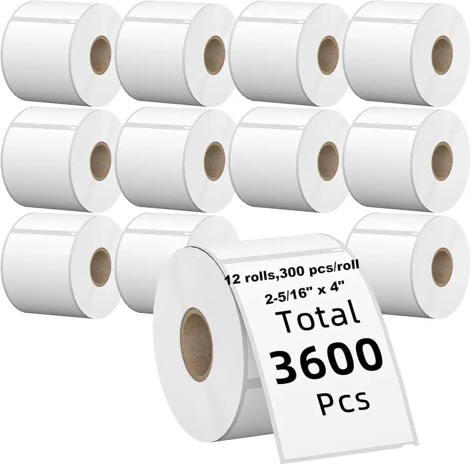 Kingtac 3-Proof 1" Core 3600 Pcs Dymo 30256 Labels,2-5/16" x 4"(59 mm x 101 mm) Direct Thermal Labels Shipping Replacement Stickers Compatible for DYMO LabelWriter Printer (NOT for Dymo 550 & 5XL)