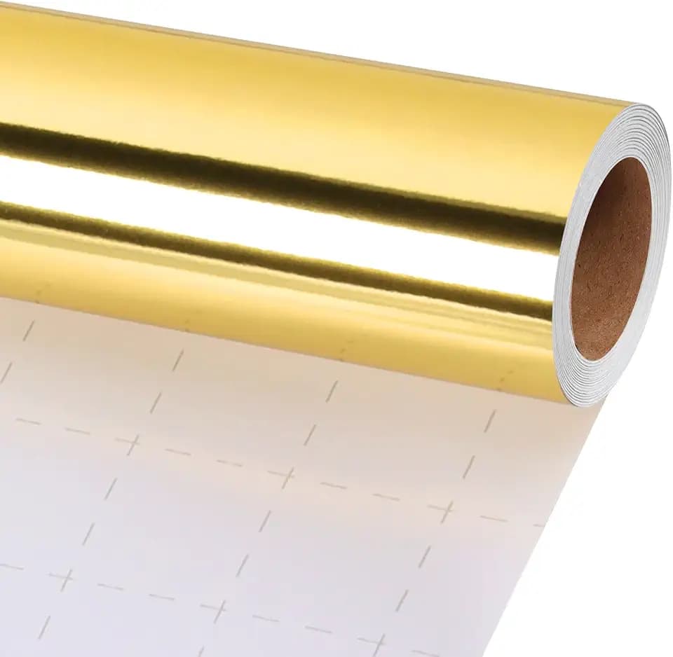 LaRibbons Golden Metallic Wrapping Paper, 17 Inch X 33 Feet Premium Foil Gift Wrap for Christmas, Holiday, Wedding, Birthday & Celebration Gifts