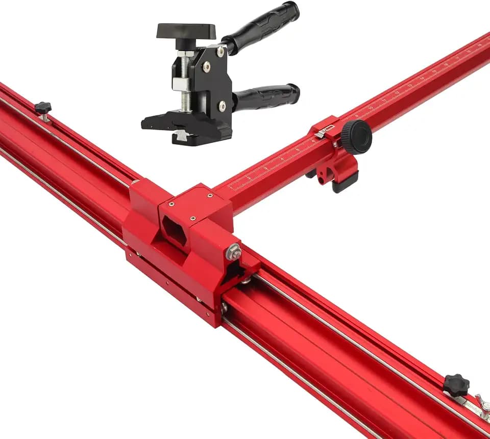 Red Manual Tile Cutter –Professional Large Tile Cutter Tool, Portable 110" (2.8 m) Guide, Max Cutting Width 35.4" (90 cm), Ideal for Contractor