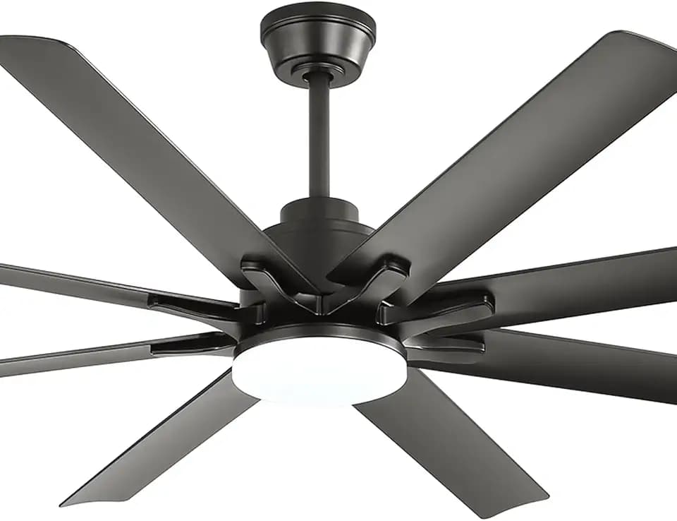 Sofucor 66 Inch Smart Ceiling Fans with Lights, Large Ceiling Fan, Black