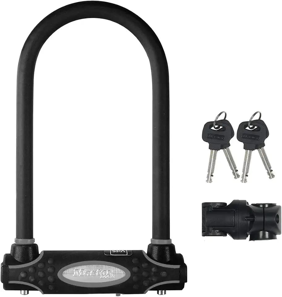 Master Lock Bike Lock Heavy Duty Anti-Theft U Lock with 2 Keys, 8195EC