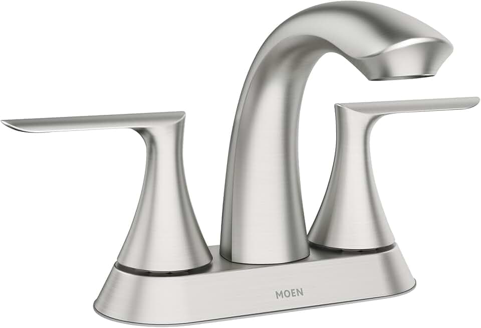 Moen Findlay Spot Resist Brushed Nickel Two Handle 4-Inch Centerset Bathroom Faucet, 84515SRN