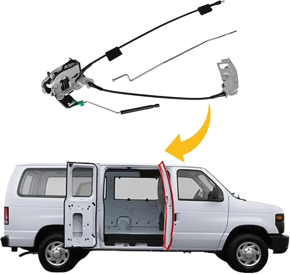 EKLN Door Latch Assembly with Cable & Rod Door Latch Fit for Ford F150 F250