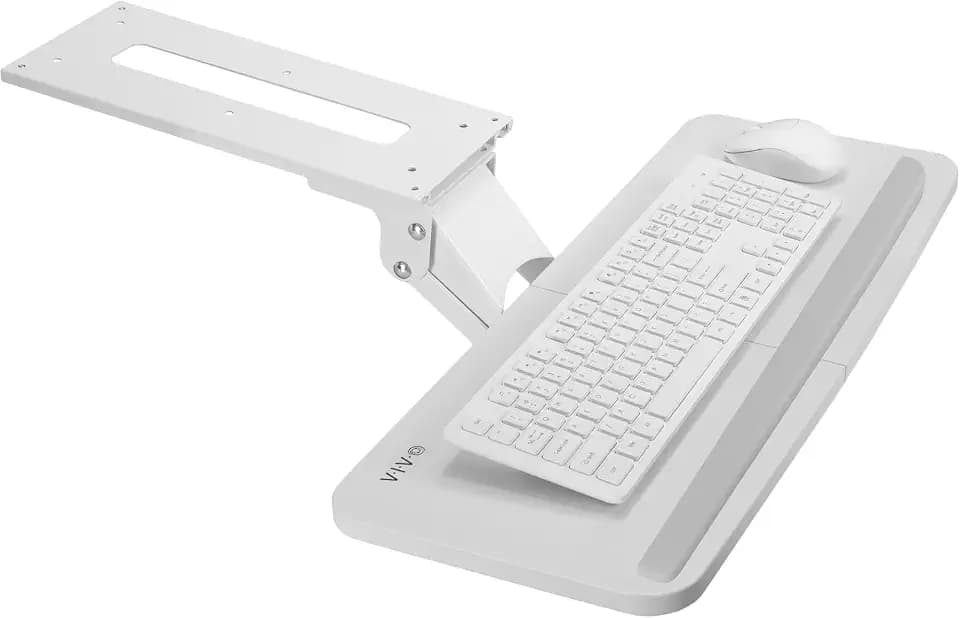 VIVO White Under Desk 25 x 10 in Keyboard Tray, MOUNT-KB03W