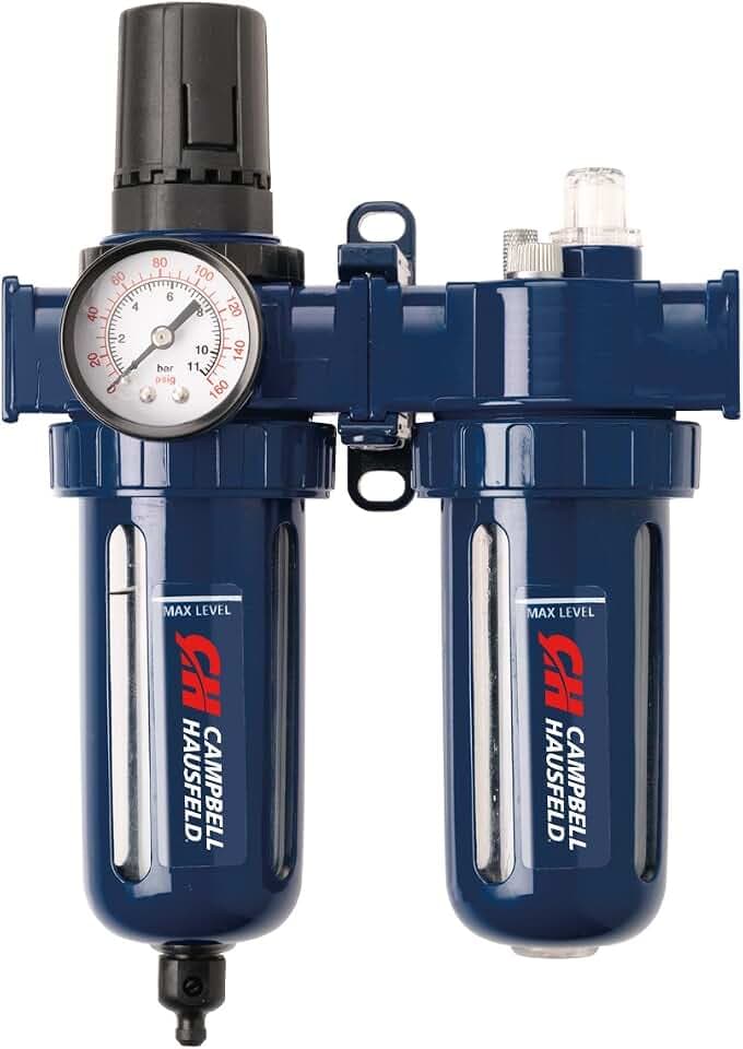 Filter Regulator and Lubricator – 3 in 1 FRL Unit - 3/8" NPT – 150 PSI (Campbell Hausfeld PA208103AV)