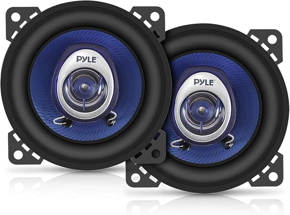 Pyle Auto Lautsprecher 10cm 4 Zoll 2 Wege Set 180W - Einbaulautsprecher Auto Kfz Lautsprecher mit Hochtöner Car Hifi Klang klare Höhen kompakte Bauform einfache Installation