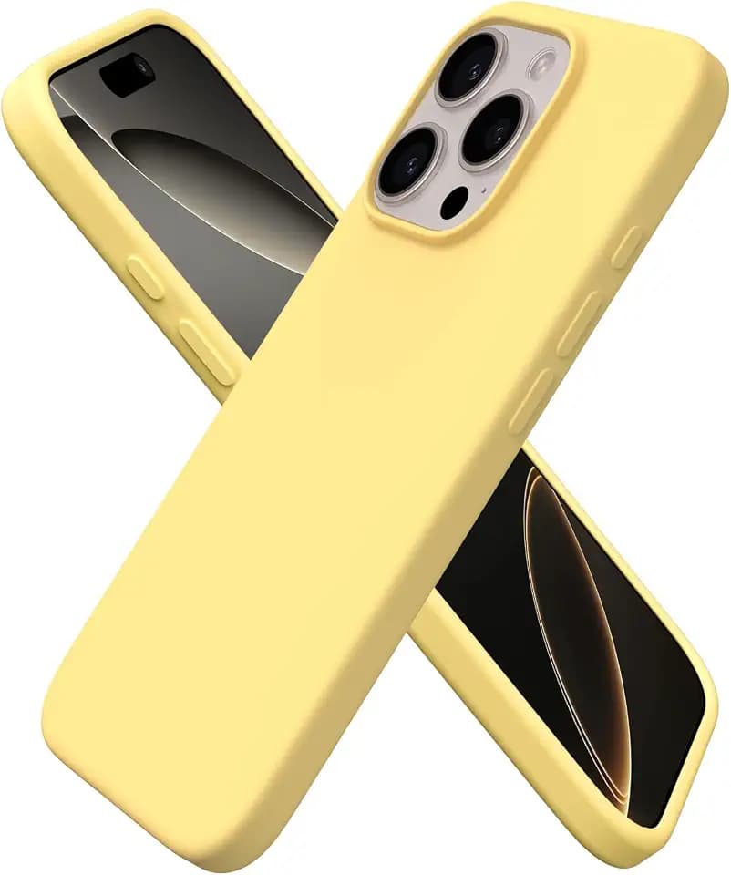 ORNARTO for iPhone 16 Pro Case, Liquid Silicone, Buttercream Yellow