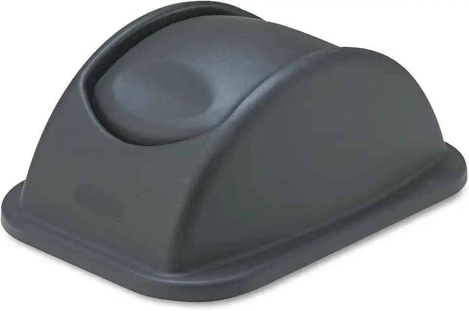 Rubbermaid Commercial Products Swing Top Wastebasket Lid, Compatible with 28QT/7G RCP Wastebaskets, Black, Lid Only