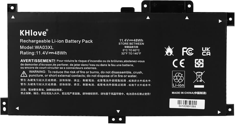 WA03XL Laptop Akku für HP Pavilion X360 15-br 15-br000 15-br0xx 15-br1xx 15-br001la br001ng br009ng br015na br018na br013na br016ng HSTNN-UB7H TPN-W126 916812-855 916812-055 WAO3XL WA03 48WH