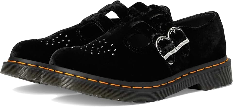 Dr. Martens Womens Vegan 8065 Mary Jane Man Made Material Flat Shoe