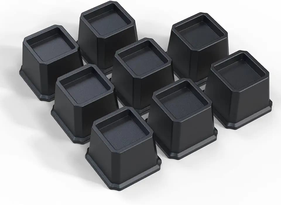 Bed Risers 3 Inch Heavy Duty, Furniture Risers, Set of 8, Black