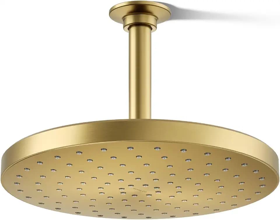 KOHLER 76465-G-2MB Awaken® 10" Rain Shower Head, Single-Function Rainhead, Easy to Clean Surface, 1.75 GPM, Vibrant Brushed Moderne Brass