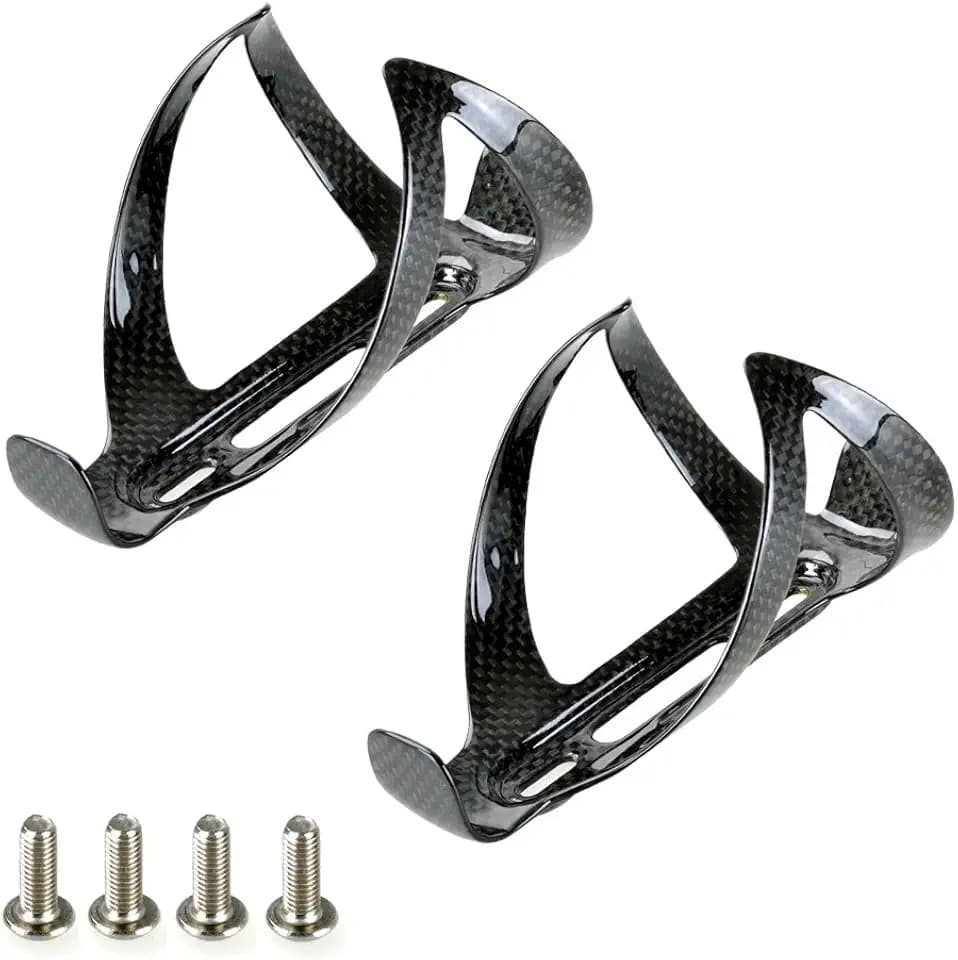 Black Carbon Fiber Lightweight Bicycle Water Bottle Cage for Cycling-2 Pack