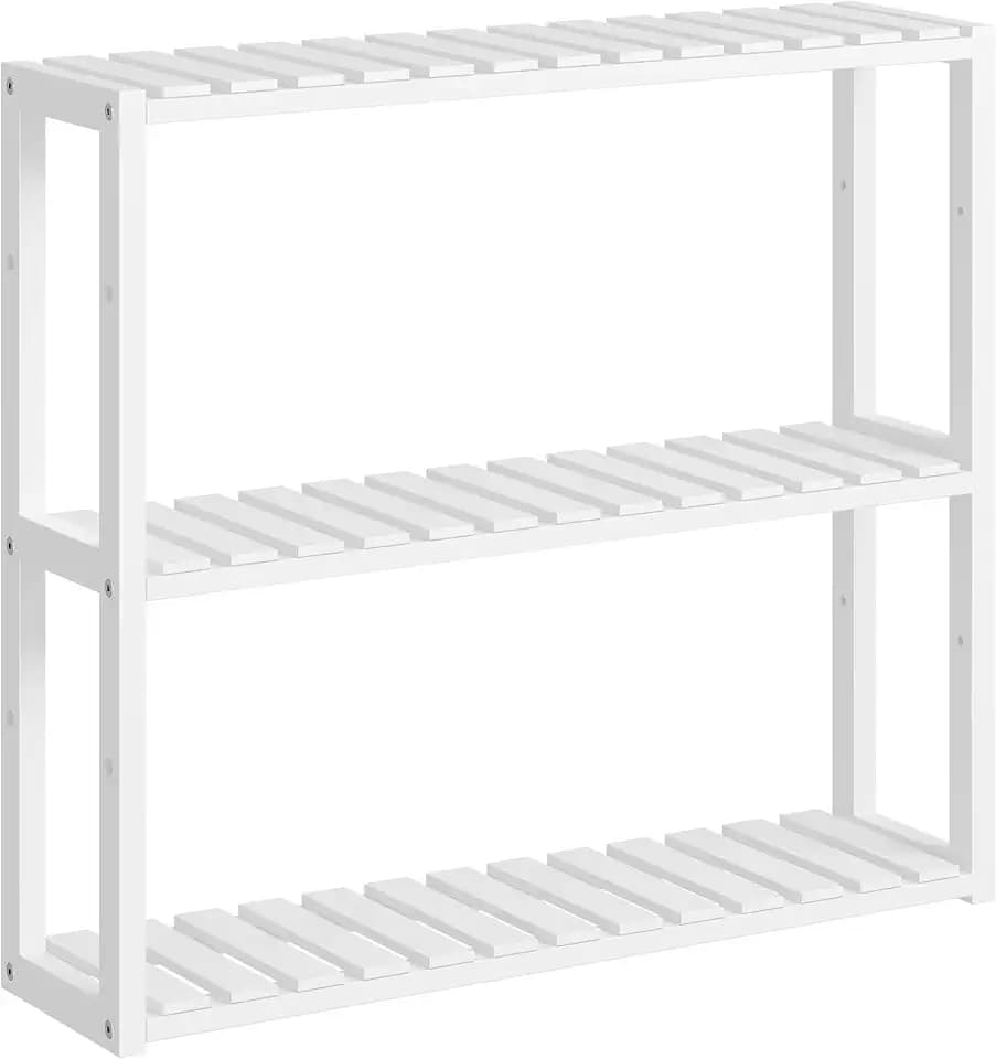 SONGMICS Bamboo Bathroom Shelf, 3-Tier Adjustable Plants Rack