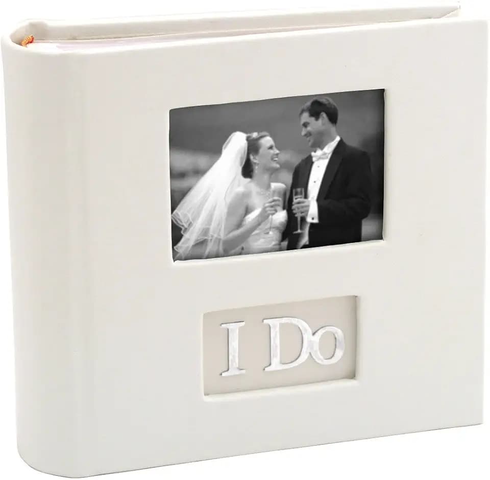 Malden I Do Wedding Photo Album, White, Holds 100 4x6 Photos