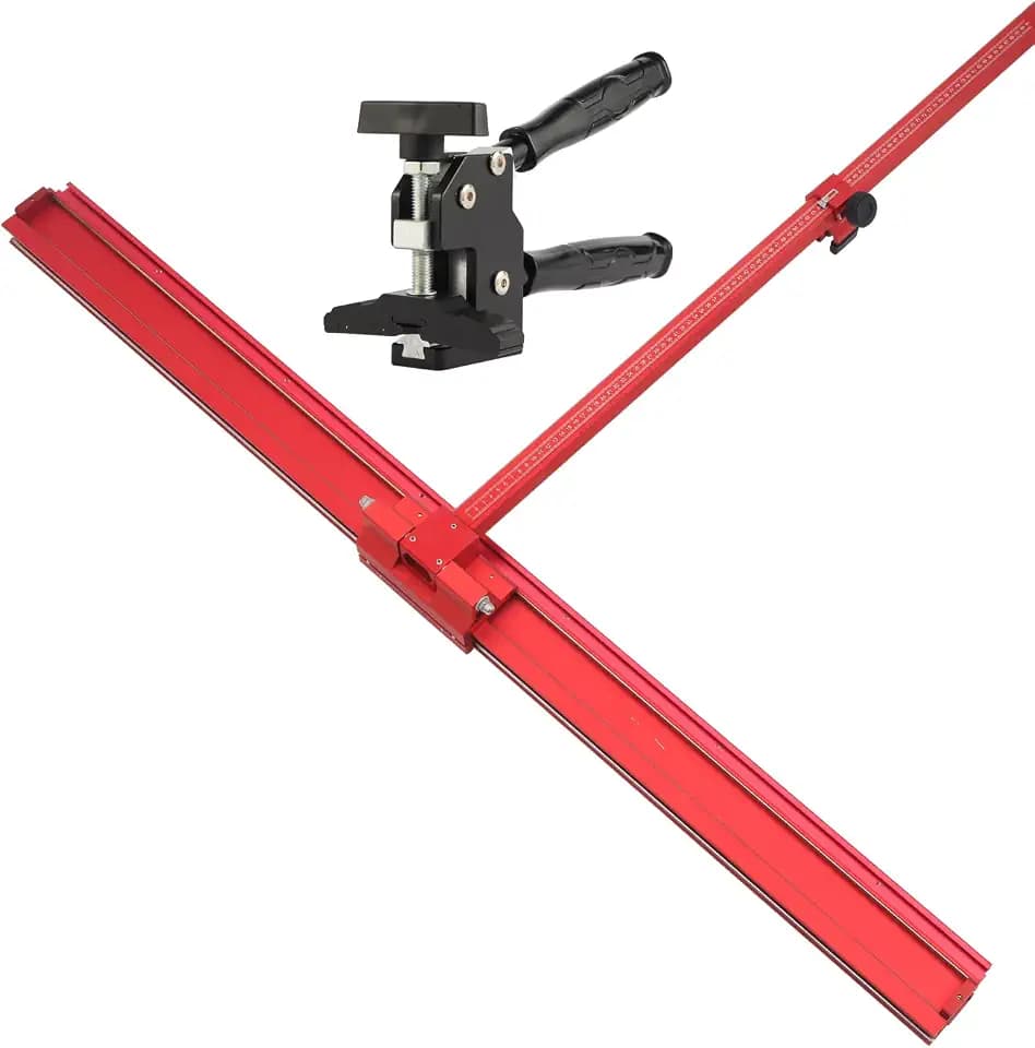 Professional Tile Cutter, Large Format Manual Cutting Tool with Adjustable Ruler & Extendable Rail, Portable Precision Cutter for Contractor