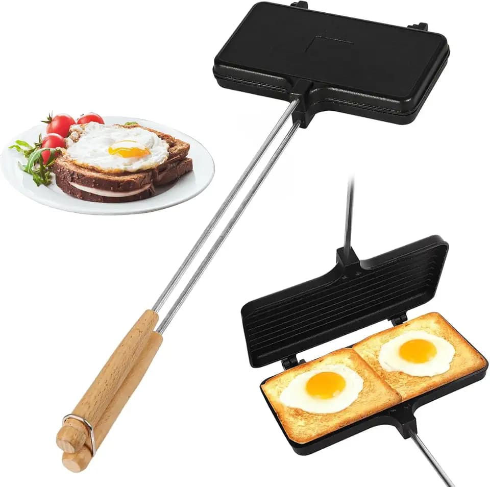 Cast Iron Sandwich Maker, Campfire Cooking Equipment, Pie Maker, Pie Iron Suitable for Outdoor/Camping/Kitchen/Baking Sandwiches