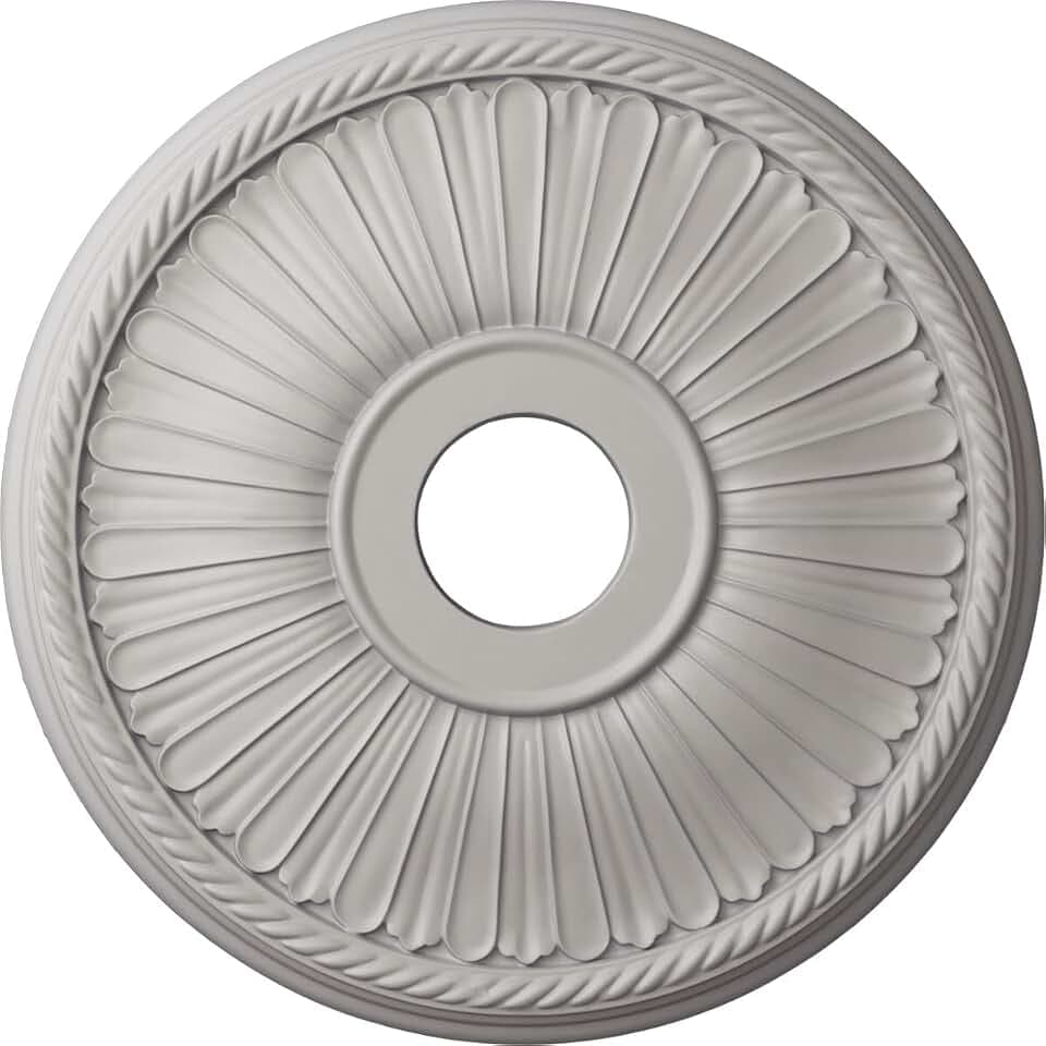 Ekena Millwork CM20BE1UWF Berkshire Ceiling Medallion, Ultra Pure White