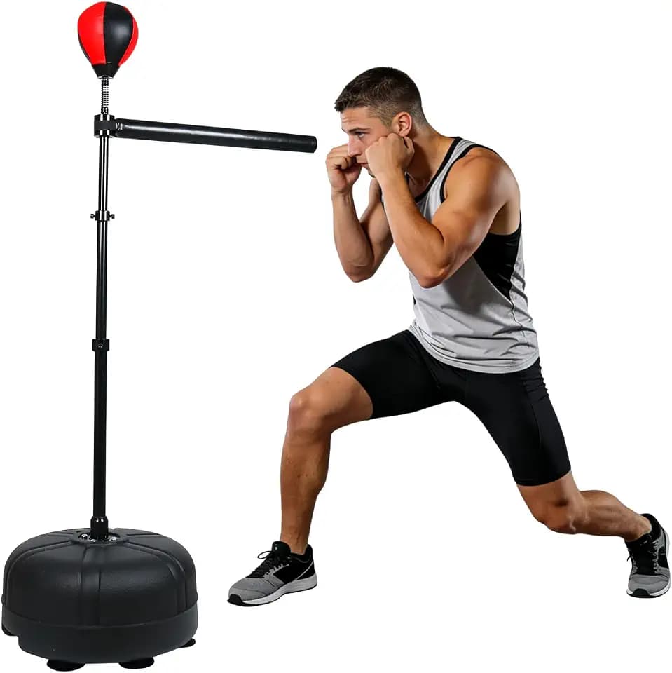 Boxing Bag with Stand, 46.4"-72.8" Height Adjustable Boxing Reflex Bag