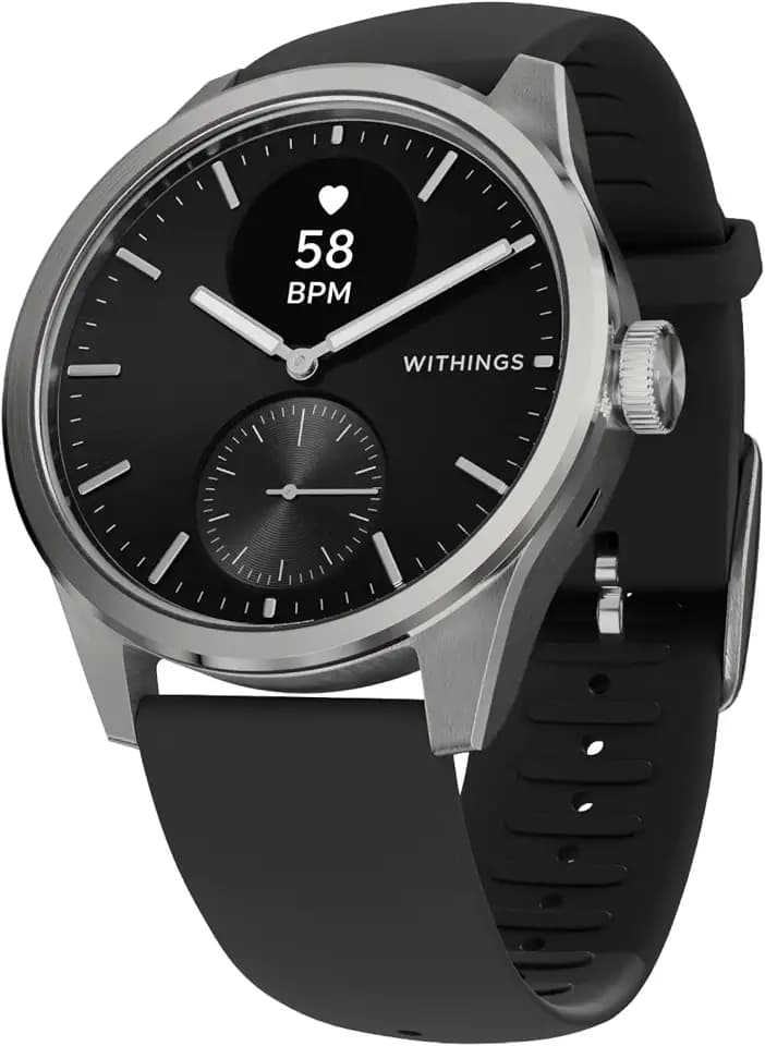 Withings ScanWatch 2, Hybrid Smartwatch, ECG, Vernetztes GPS, 42mm, Schwarz