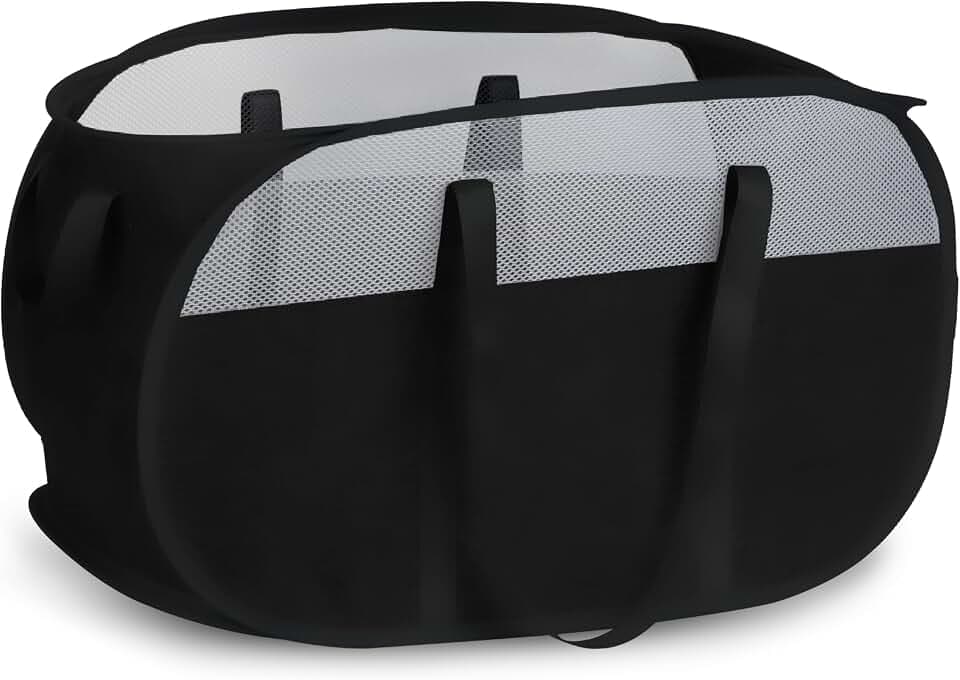 100L Collapsible Laundry Baskets, Tear Proof Pop Up Laundry Hamper with Dual Handles, Large Foldable Laundry Basket, Easy to Carry Laundry Hamper for Home, Laundry Room, Bedroom, Dorm, Travel Black