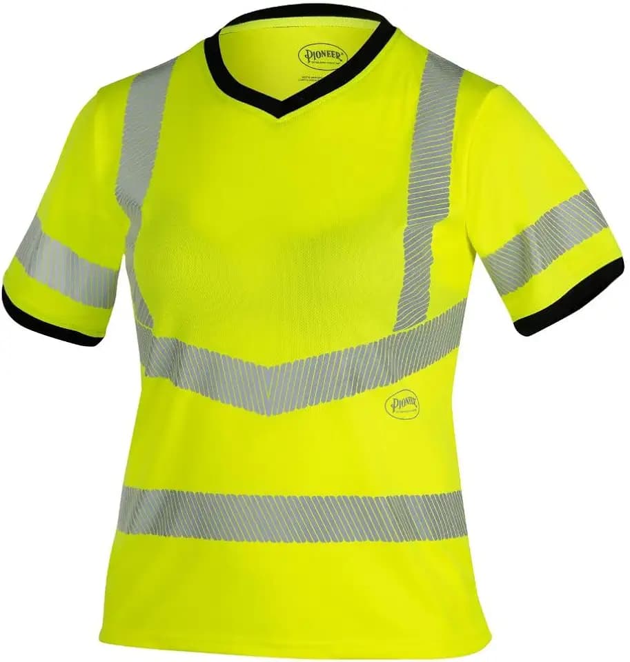 Pioneer Hi Vis Shirt for Men & Women - High Visibility Class 3 Safety T-Shirt with Reflective Tape - Construction, Roadway